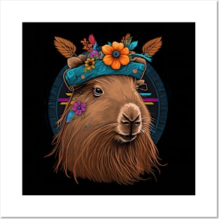 Capybara Hippie Posters and Art